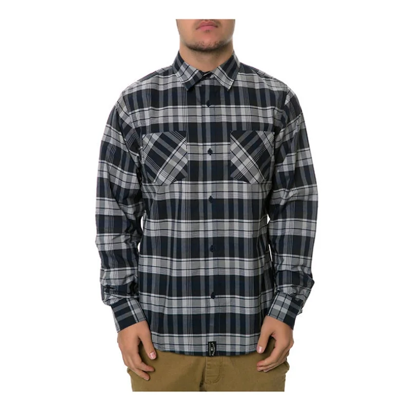 Men's Long - Line Oversized Casual Shirts in Dark Gray for a Relaxed and Modern LookFourstar Clothing Mens The Autumn Plaid LS Button Up Shirt, Blue, Small Men's Long - Line Oversized Casual Shirts in Dark Gray for a Relaxed and Modern LookFourstar Clothing Mens The Autumn Plaid LS Button Up Shirt, Blue, Small