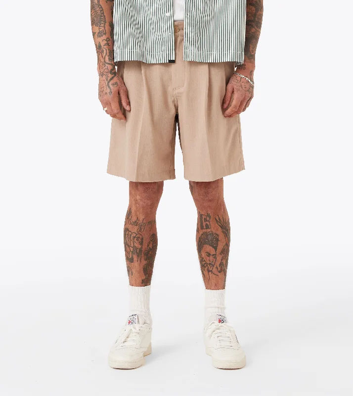 Men's breathable cotton athletic shorts for intense workoutsHerringbone Flow Short Beige Men's breathable cotton athletic shorts for intense workoutsHerringbone Flow Short Beige