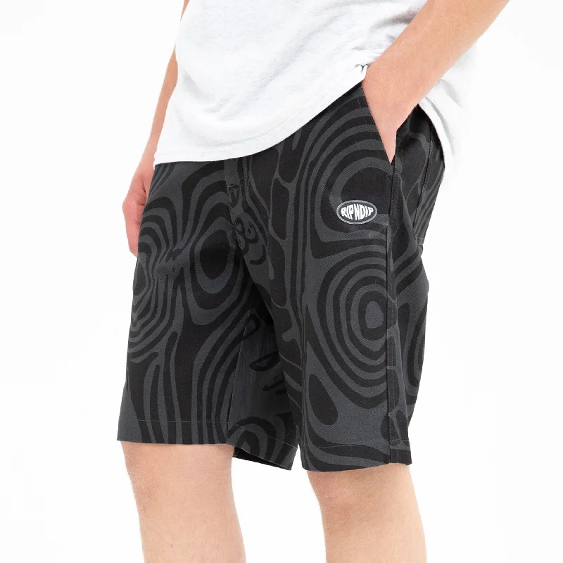 Men's pleated front twill shorts for a classic and sophisticated appearanceHypnotic Cotton Twill Shorts (Black) Men's pleated front twill shorts for a classic and sophisticated appearanceHypnotic Cotton Twill Shorts (Black)