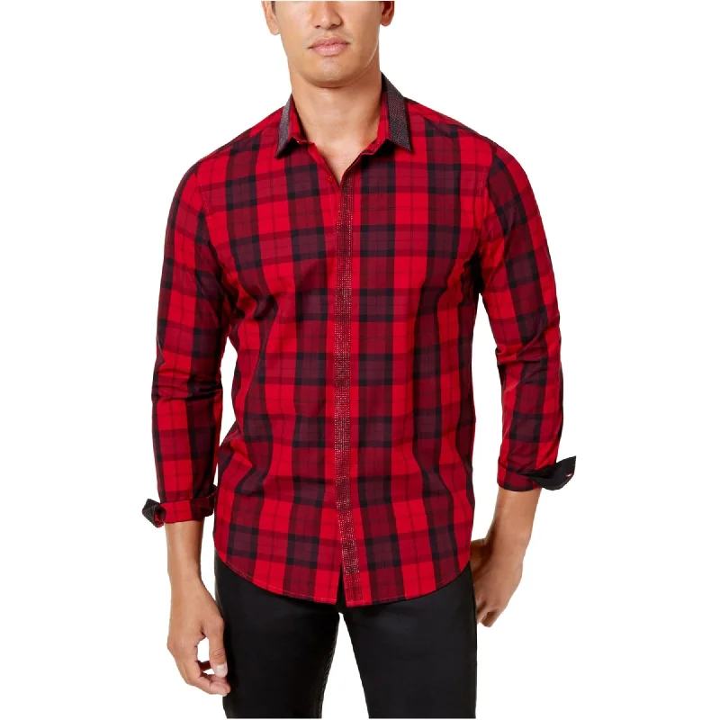 Men's Distressed Denim Casual Shirts with Frayed Edges for a Trendy and Rugged LookI-N-C Mens Beaded Button Up Shirt Men's Distressed Denim Casual Shirts with Frayed Edges for a Trendy and Rugged LookI-N-C Mens Beaded Button Up Shirt