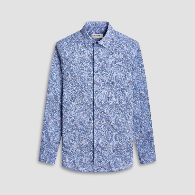 Men's Short - Sleeve Linen Casual Shirts in Light Khaki for a Breathable Summer OptionJulian Paisley Shirt Men's Short - Sleeve Linen Casual Shirts in Light Khaki for a Breathable Summer OptionJulian Paisley Shirt