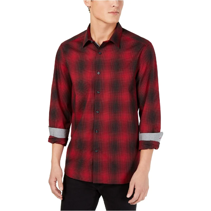 Men's Retro - Style Hawaiian Print Casual Shirts in Bold Patterns for a Tropical VacationKenneth Cole Mens Ombre Plaid Button Up Shirt, Red, Small Men's Retro - Style Hawaiian Print Casual Shirts in Bold Patterns for a Tropical VacationKenneth Cole Mens Ombre Plaid Button Up Shirt, Red, Small