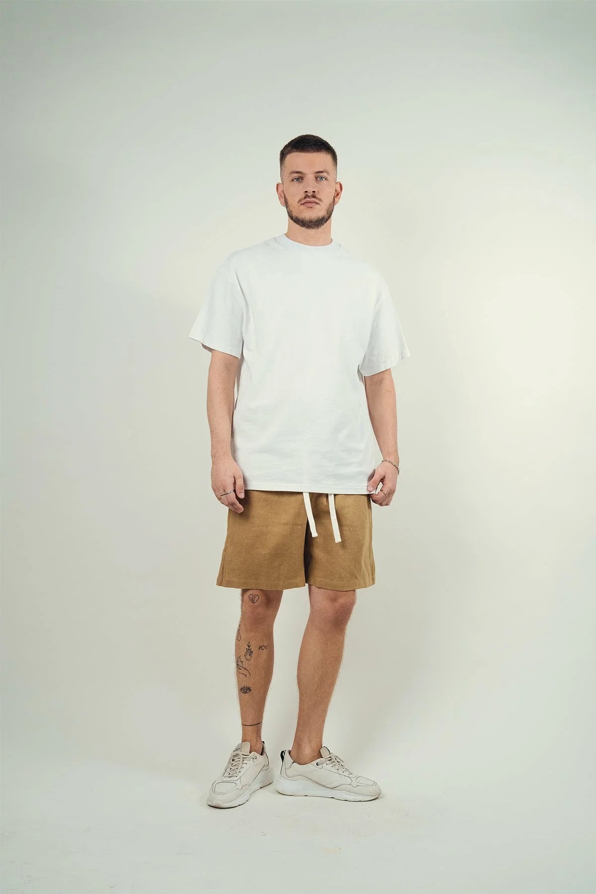 Men's drawstring casual linen shorts for a laid - back summer lookKore pulgia linen short - caramel Men's drawstring casual linen shorts for a laid - back summer lookKore pulgia linen short - caramel