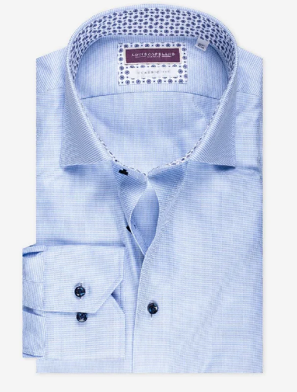 Men's Short - Sleeve Linen Casual Shirts in Light Khaki for a Breathable Summer OptionContrast Buttons with Flowers Inlay Shirt Blue Men's Short - Sleeve Linen Casual Shirts in Light Khaki for a Breathable Summer OptionContrast Buttons with Flowers Inlay Shirt Blue