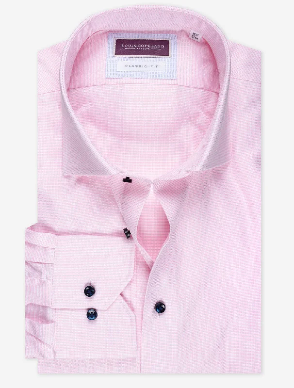 Men's Stretch - Fabric Casual Shirts in Navy Blue for a Comfortable and Flexible FitPinpoint Contrast Button Shirt Pink Men's Stretch - Fabric Casual Shirts in Navy Blue for a Comfortable and Flexible FitPinpoint Contrast Button Shirt Pink