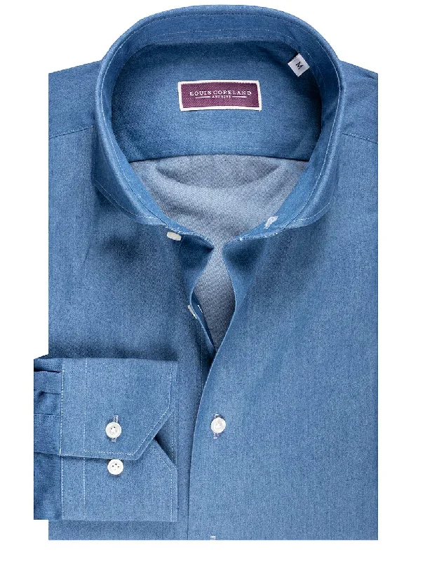 Men's Two - Tone Contrast Panel Casual Shirts in White and Navy for a Stylish and Eye - Catching DesignDawson Denim Shirt Denim Men's Two - Tone Contrast Panel Casual Shirts in White and Navy for a Stylish and Eye - Catching DesignDawson Denim Shirt Denim