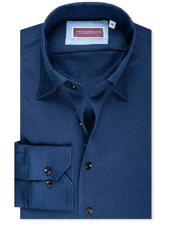 Men's Long - Line Oversized Casual Shirts in Dark Gray for a Relaxed and Modern LookEagles Buttondown Jersey Shirt Navy Men's Long - Line Oversized Casual Shirts in Dark Gray for a Relaxed and Modern LookEagles Buttondown Jersey Shirt Navy