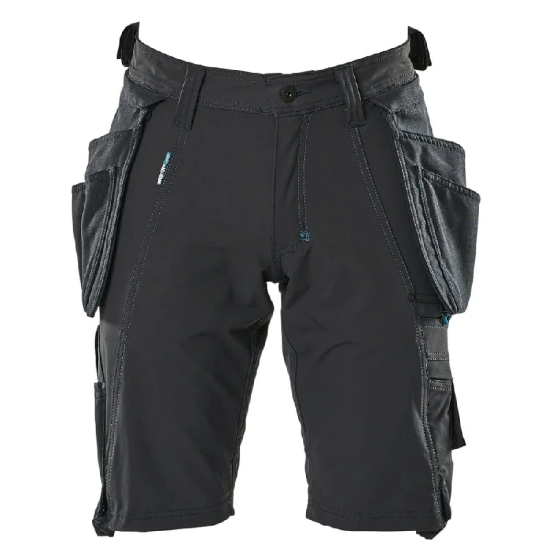 Men's side - stripe track shorts for a sporty running lookMascot Advanced 17149 Water-Repellent Stretch Work Shorts Navy Blue Men's side - stripe track shorts for a sporty running lookMascot Advanced 17149 Water-Repellent Stretch Work Shorts Navy Blue