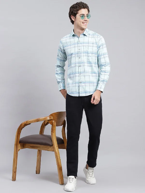 Plus Size Men's Plaid Flannel Casual Shirts in Earth Tones for a Cozy Fall OutfitMen Blue Check Pure Cotton Shirt Plus Size Men's Plaid Flannel Casual Shirts in Earth Tones for a Cozy Fall OutfitMen Blue Check Pure Cotton Shirt