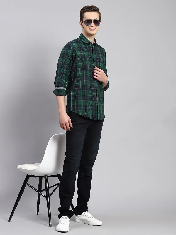 Men's Moisture - Wicking Performance Fabric Casual Shirts for Outdoor ActivitiesMen Green Check Shirt Men's Moisture - Wicking Performance Fabric Casual Shirts for Outdoor ActivitiesMen Green Check Shirt