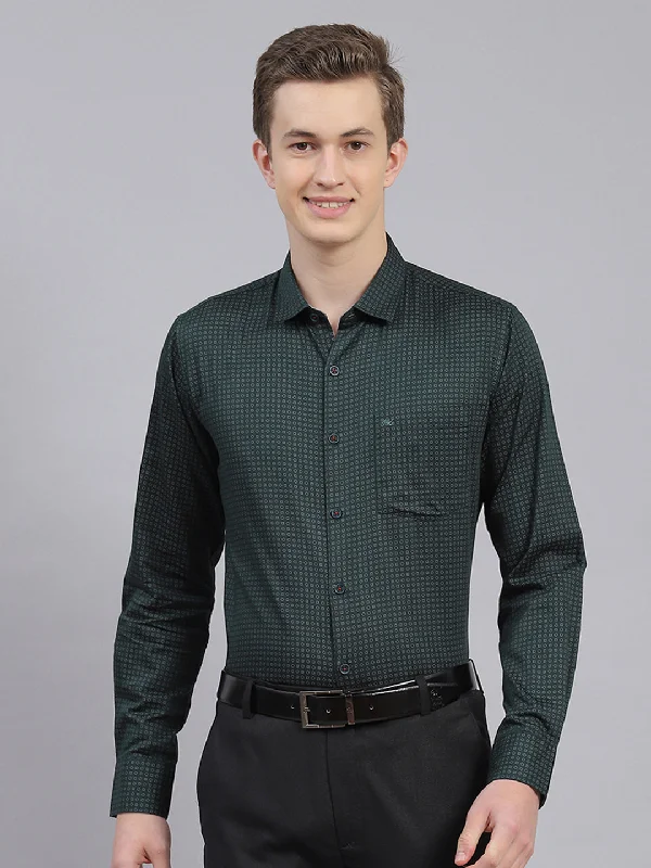 Men's Organic Cotton Casual Shirts with a Soft Handfeel for Everyday ComfortMen Green Printed Shirt Men's Organic Cotton Casual Shirts with a Soft Handfeel for Everyday ComfortMen Green Printed Shirt