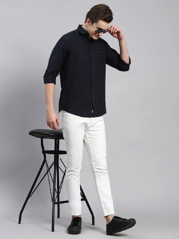 Men's Linen Blend Casual Shirts with Roll - Up Sleeves for a Summer Beach LookMen Grey Check Shirt Men's Linen Blend Casual Shirts with Roll - Up Sleeves for a Summer Beach LookMen Grey Check Shirt
