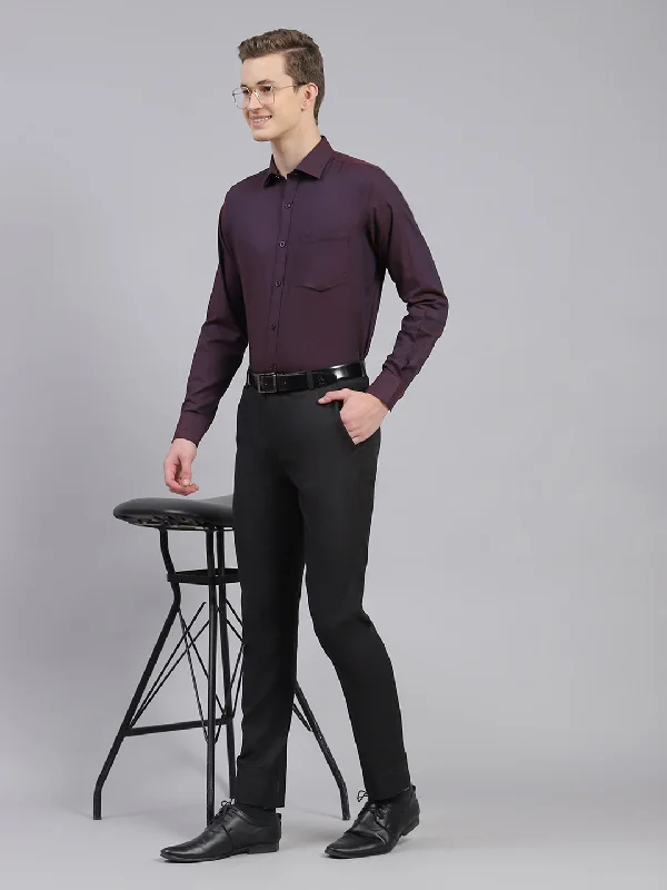 Men's Tailored Fit Checkered Casual Shirts in Multicolor for a Smart - Casual EnsembleMen Purple Solid Shirt Men's Tailored Fit Checkered Casual Shirts in Multicolor for a Smart - Casual EnsembleMen Purple Solid Shirt