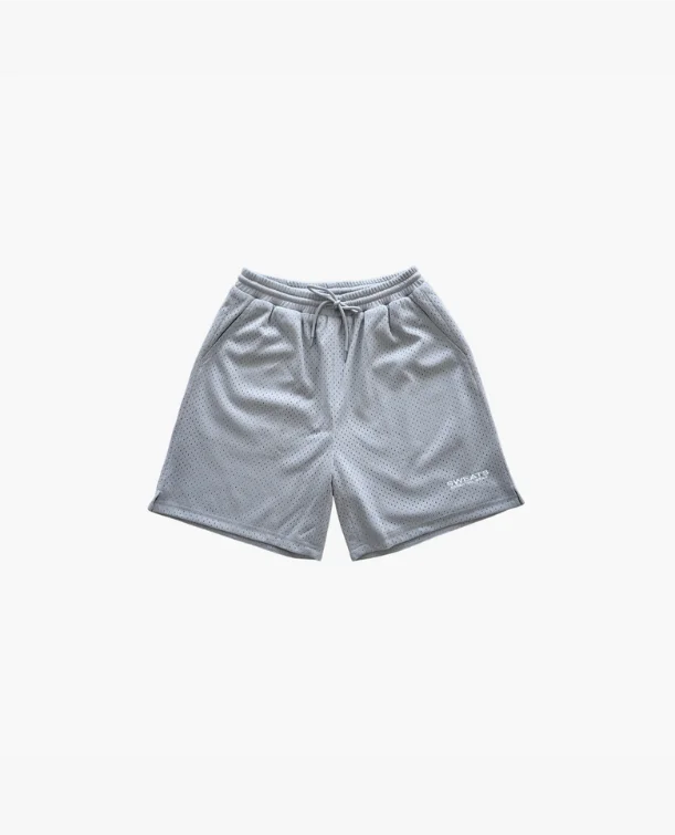 Men's drawstring casual linen shorts for a laid - back summer lookMESH SHORTS - GREY Men's drawstring casual linen shorts for a laid - back summer lookMESH SHORTS - GREY