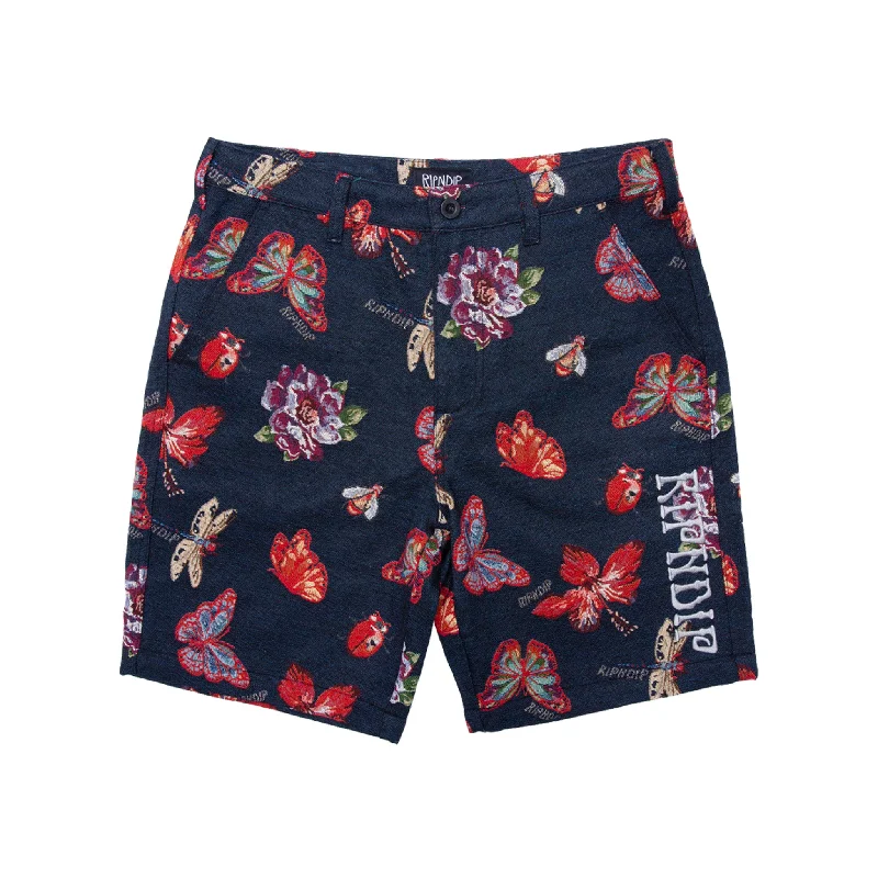 Men's wide - leg linen blend shorts for a relaxed beachside vibeMonarch Butterfly Shorts (Black) Men's wide - leg linen blend shorts for a relaxed beachside vibeMonarch Butterfly Shorts (Black)