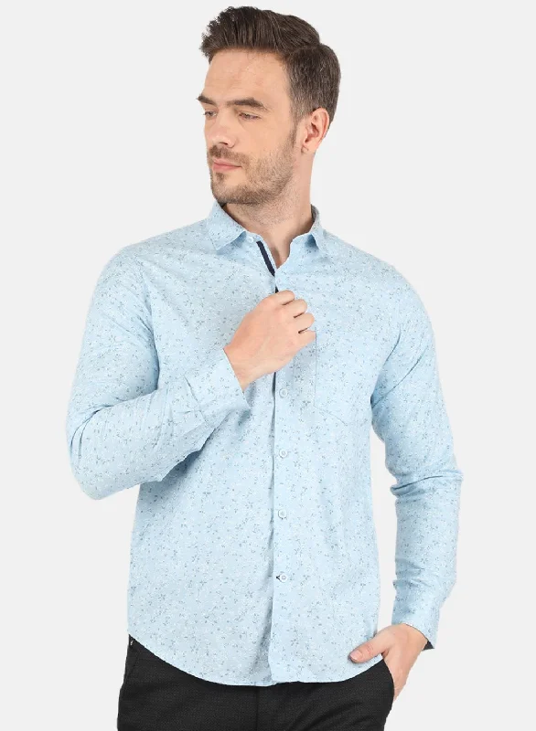 Men's Embroidered Detail Casual Shirts in Beige for a Touch of EleganceMen Blue Printed Shirt Men's Embroidered Detail Casual Shirts in Beige for a Touch of EleganceMen Blue Printed Shirt