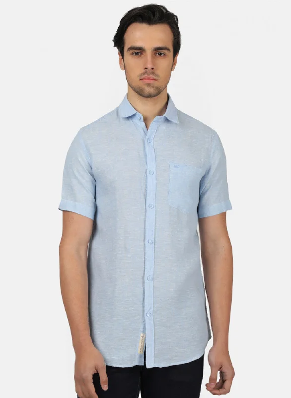 Men's Retro - Style Hawaiian Print Casual Shirts in Bold Patterns for a Tropical VacationMen Blue Solid Shirts Men's Retro - Style Hawaiian Print Casual Shirts in Bold Patterns for a Tropical VacationMen Blue Solid Shirts