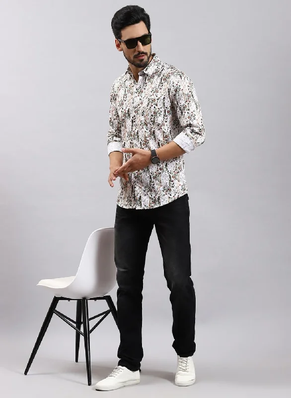 Men's Shearling - Lined Collar Casual Shirts in Brown for a Rustic and Warm AppealMen Green Printed Pure Cotton Shirt Men's Shearling - Lined Collar Casual Shirts in Brown for a Rustic and Warm AppealMen Green Printed Pure Cotton Shirt