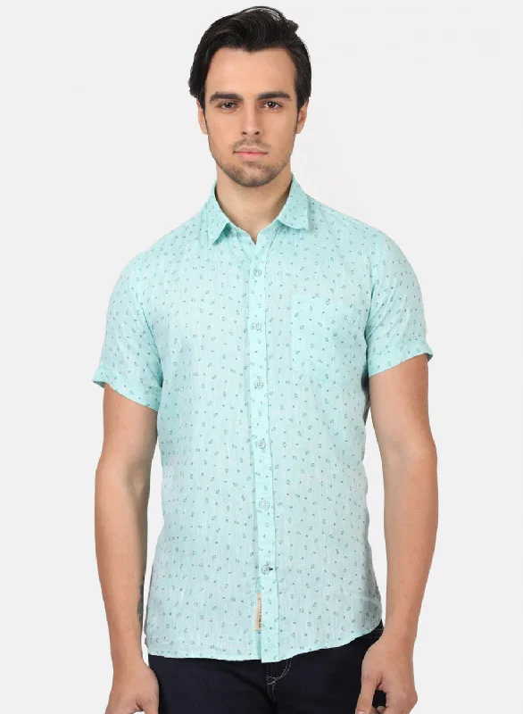 Men's Thermal - Lined Casual Shirts in Black for Added Warmth in Cold WeatherMen Green Printed Shirts