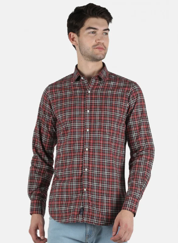 Men's Moisture - Wicking Performance Fabric Casual Shirts for Outdoor ActivitiesMen Maroon Check Shirt Men's Moisture - Wicking Performance Fabric Casual Shirts for Outdoor ActivitiesMen Maroon Check Shirt