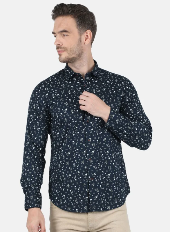 Men's Tailored Fit Checkered Casual Shirts in Multicolor for a Smart - Casual EnsembleMen NAvy Blue Printed Shirt Men's Tailored Fit Checkered Casual Shirts in Multicolor for a Smart - Casual EnsembleMen NAvy Blue Printed Shirt