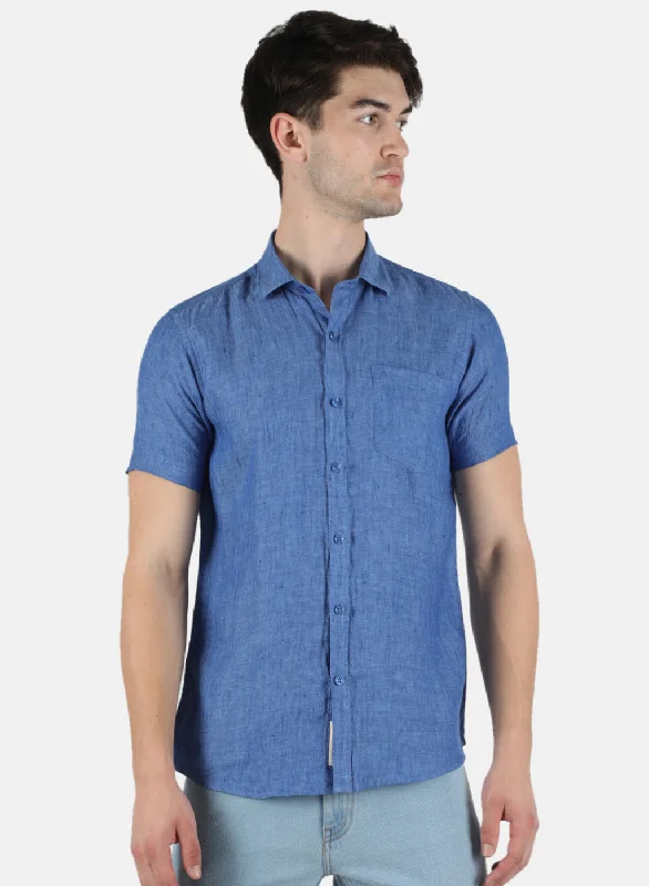 Men's Wrinkle - Resistant Polyester Blend Casual Shirts for Easy Travel and MaintenanceMen NAvy Blue Solid Shirt Men's Wrinkle - Resistant Polyester Blend Casual Shirts for Easy Travel and MaintenanceMen NAvy Blue Solid Shirt