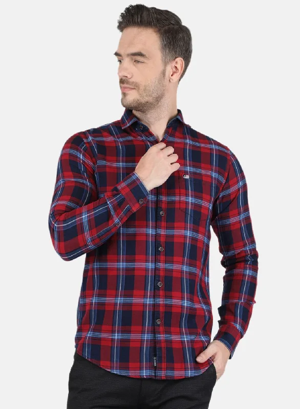 Men's Organic Cotton Casual Shirts with a Soft Handfeel for Everyday ComfortMen Red Check Shirt Men's Organic Cotton Casual Shirts with a Soft Handfeel for Everyday ComfortMen Red Check Shirt