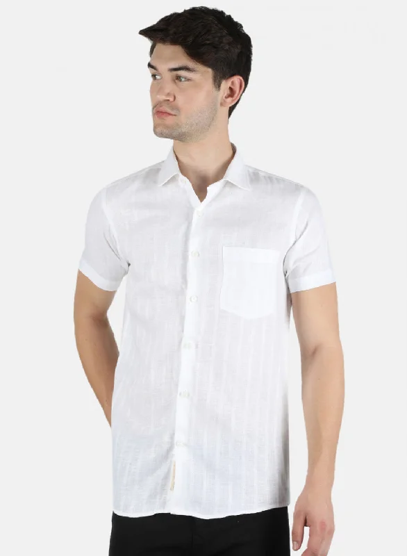 Men's Short - Sleeve Linen Casual Shirts in Light Khaki for a Breathable Summer OptionMen White Printed Shirt Men's Short - Sleeve Linen Casual Shirts in Light Khaki for a Breathable Summer OptionMen White Printed Shirt