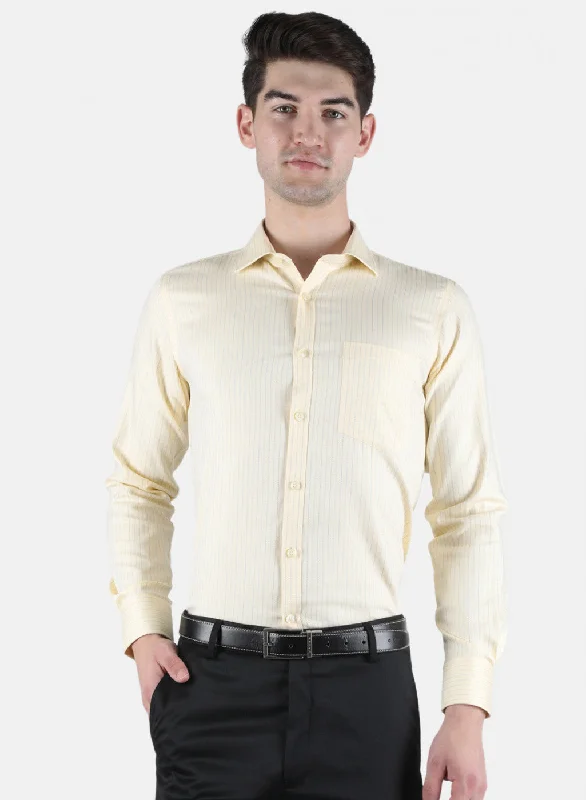Men's Shearling - Lined Collar Casual Shirts in Brown for a Rustic and Warm AppealMen Yellow Stripe Shirt Men's Shearling - Lined Collar Casual Shirts in Brown for a Rustic and Warm AppealMen Yellow Stripe Shirt