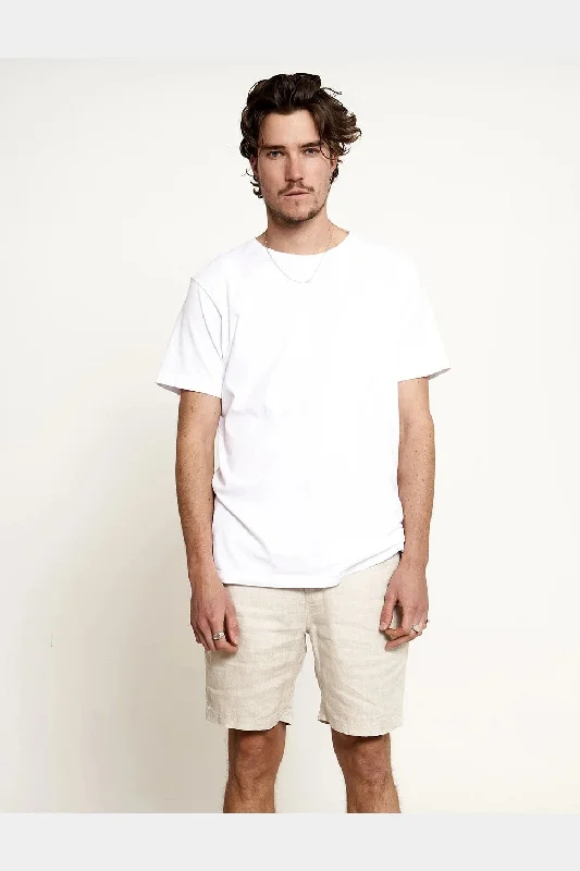 Men's moisture - wicking performance shorts for sweaty outdoor activitiesMr simple tanner 2.0 linen shorts natural