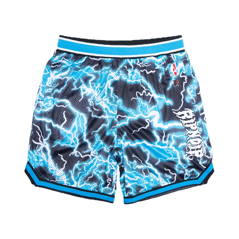 Men's pleated front twill shorts for a classic and sophisticated appearanceNikola Basketball Shorts (Black/Blue) Men's pleated front twill shorts for a classic and sophisticated appearanceNikola Basketball Shorts (Black/Blue)