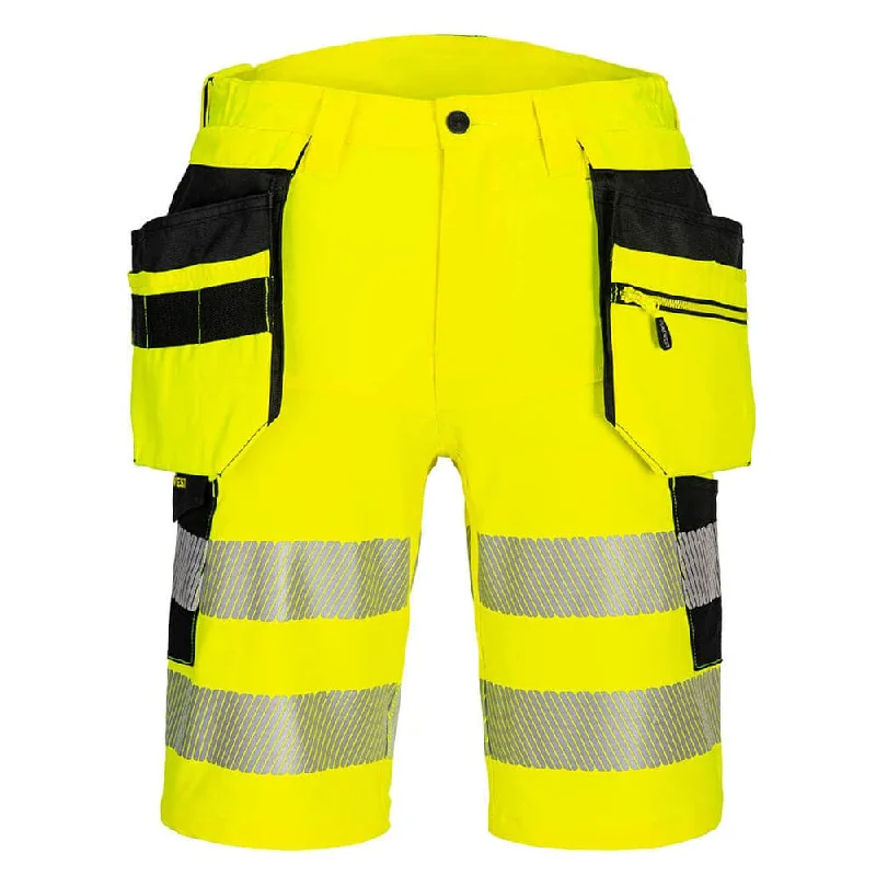 Men's camo print cargo shorts for outdoor adventuresPortwest DX446 DX4 Hi-Vis Detachable Holster Pocket 4-Way Stretch Shorts Men's camo print cargo shorts for outdoor adventuresPortwest DX446 DX4 Hi-Vis Detachable Holster Pocket 4-Way Stretch Shorts