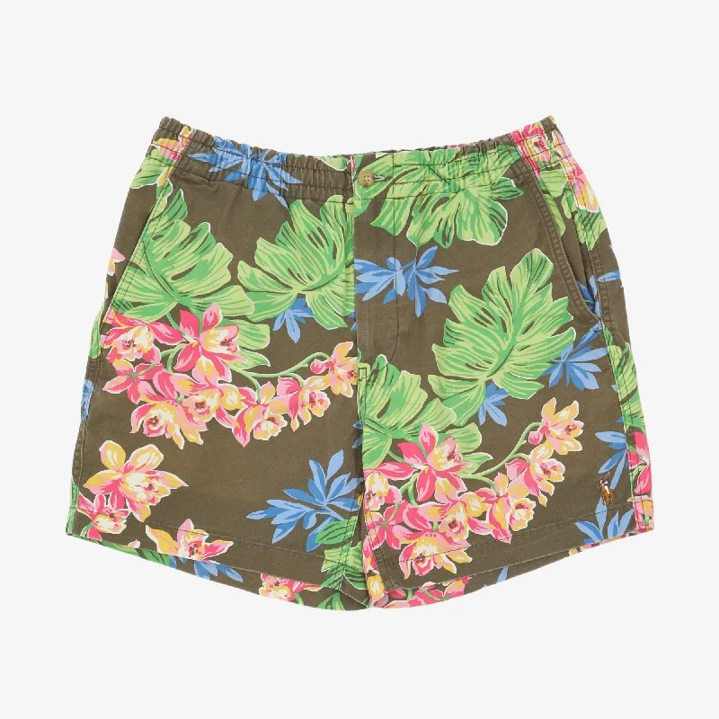 Men's elastic waistband lounge shorts for lazy weekends at homeFloral Summer Shorts