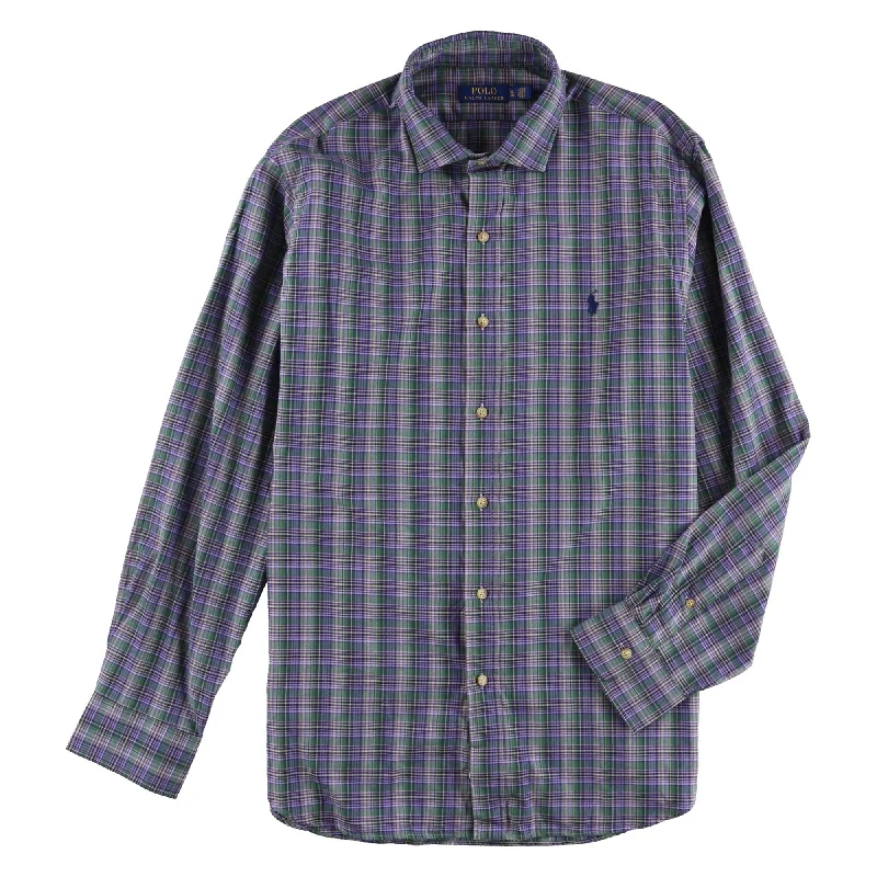 Men's Moisture - Wicking Performance Fabric Casual Shirts for Outdoor ActivitiesRalph Lauren Mens Checked Button Up Shirt Men's Moisture - Wicking Performance Fabric Casual Shirts for Outdoor ActivitiesRalph Lauren Mens Checked Button Up Shirt