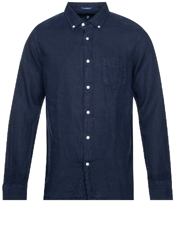 Men's Graphic - Printed Casual Shirts with Pop - Culture References for a Fun and Stylish LookRegular Fit Dyed Linen Shirt Marine Men's Graphic - Printed Casual Shirts with Pop - Culture References for a Fun and Stylish LookRegular Fit Dyed Linen Shirt Marine