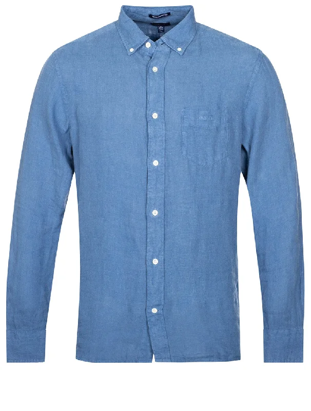 Men's Stretch - Fabric Casual Shirts in Navy Blue for a Comfortable and Flexible FitRegular Fit Dyed Linen Shirt Salty Sea Men's Stretch - Fabric Casual Shirts in Navy Blue for a Comfortable and Flexible FitRegular Fit Dyed Linen Shirt Salty Sea