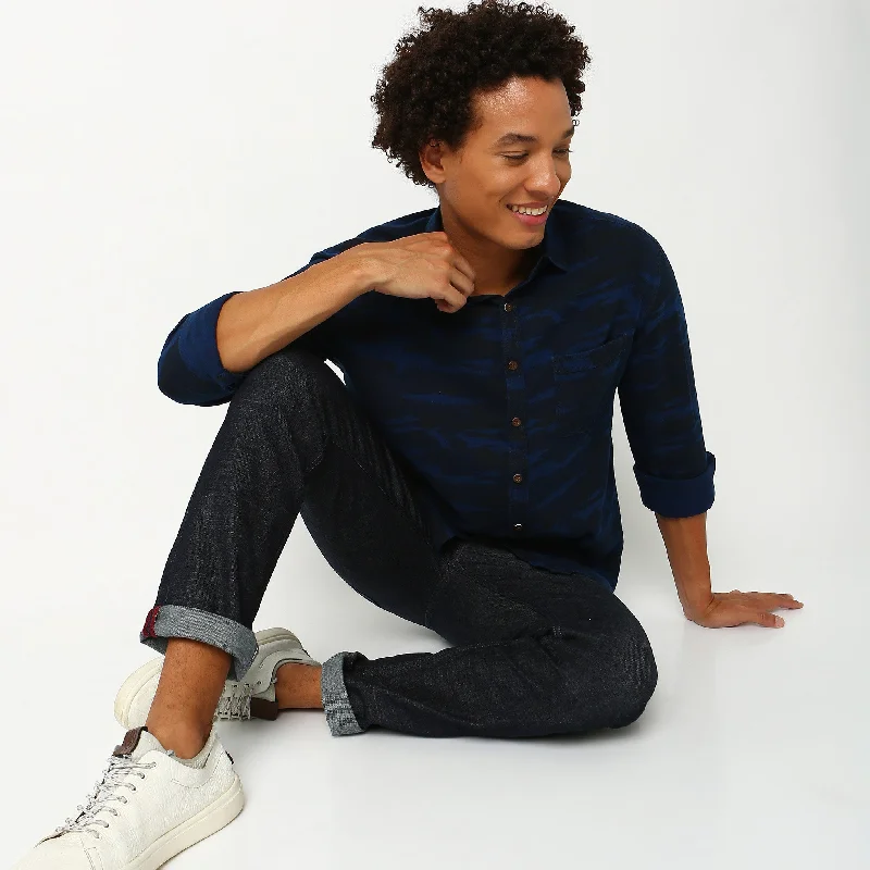 Men's Sustainable Recycled Material Casual Shirts for Eco - Conscious ConsumersRegular Fit Camo Shirt