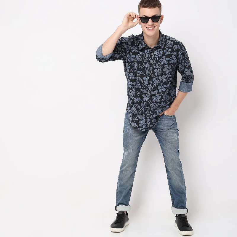Men's Wrinkle - Resistant Polyester Blend Casual Shirts for Easy Travel and MaintenanceRegular Fit Printed Shirt Men's Wrinkle - Resistant Polyester Blend Casual Shirts for Easy Travel and MaintenanceRegular Fit Printed Shirt