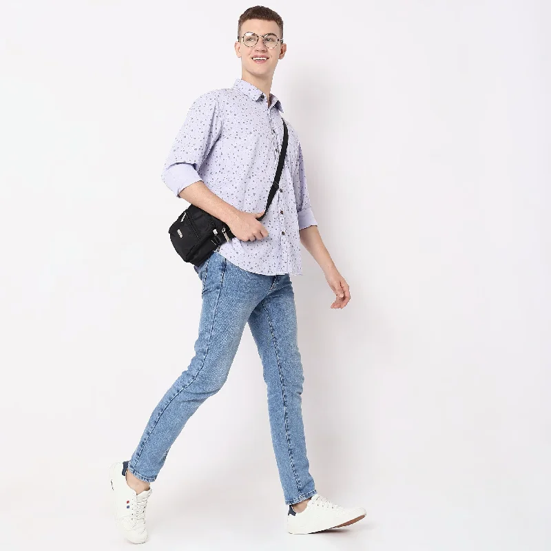 Men's Sustainable Recycled Material Casual Shirts for Eco - Conscious ConsumersRegular Fit Printed Shirt Men's Sustainable Recycled Material Casual Shirts for Eco - Conscious ConsumersRegular Fit Printed Shirt