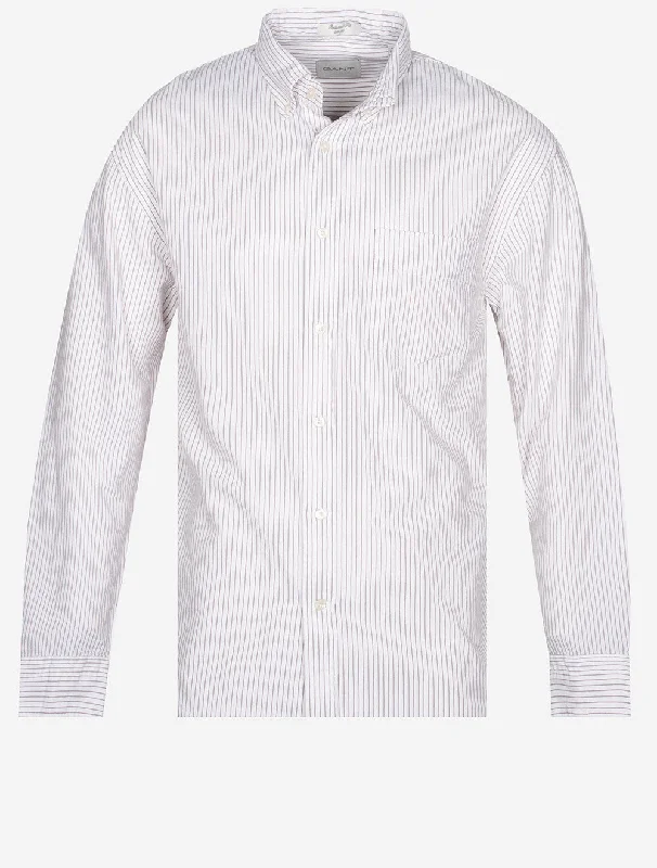Men's Button - Down Oxford Casual Shirts in Crisp White for a Classic and Versatile StyleRelaxed Fit Archive Oxford Stripe Shirt Eggshell Men's Button - Down Oxford Casual Shirts in Crisp White for a Classic and Versatile StyleRelaxed Fit Archive Oxford Stripe Shirt Eggshell