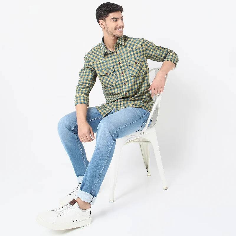 Men's Sustainable Recycled Material Casual Shirts for Eco - Conscious ConsumersRelaxed Fit Checkered Shirt Men's Sustainable Recycled Material Casual Shirts for Eco - Conscious ConsumersRelaxed Fit Checkered Shirt