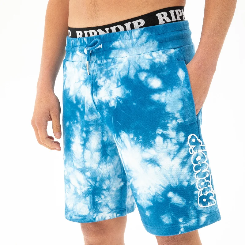 Men's button - fly denim work shorts for durability on the jobRipntail Sweatshorts (Blue Acid Wash)