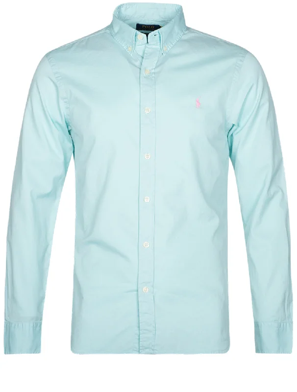 Men's Slim - Fit Printed Floral Casual Shirts in Pastel Colors for a Spring - Inspired VibeButtondown Long Sleeve Twill Shirt Aqua Men's Slim - Fit Printed Floral Casual Shirts in Pastel Colors for a Spring - Inspired VibeButtondown Long Sleeve Twill Shirt Aqua