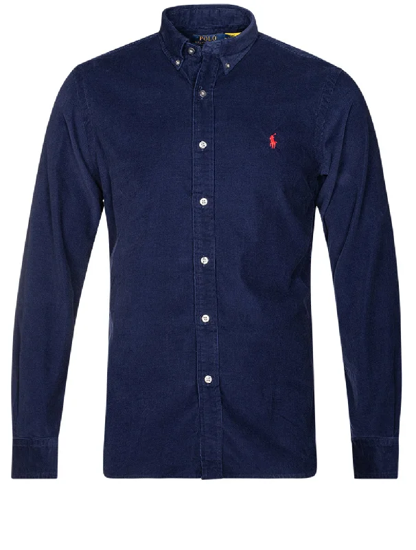 Men's Moisture - Wicking Performance Fabric Casual Shirts for Outdoor ActivitiesWale Corduroy Shirt Navy Men's Moisture - Wicking Performance Fabric Casual Shirts for Outdoor ActivitiesWale Corduroy Shirt Navy