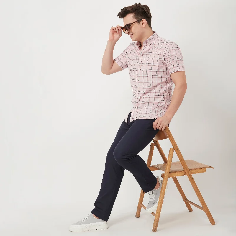 Men's Thermal - Lined Casual Shirts in Black for Added Warmth in Cold WeatherSlim Fit Checkered Shirt
