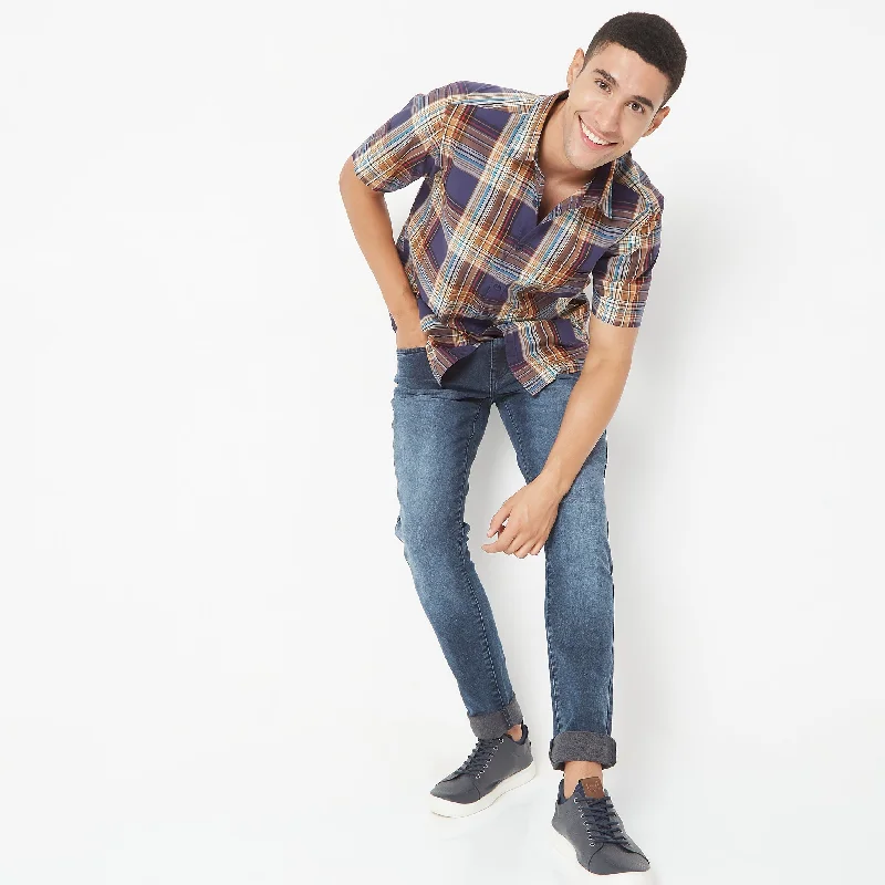 Men's Moisture - Wicking Performance Fabric Casual Shirts for Outdoor ActivitiesSlim Fit Checkered Shirt Men's Moisture - Wicking Performance Fabric Casual Shirts for Outdoor ActivitiesSlim Fit Checkered Shirt