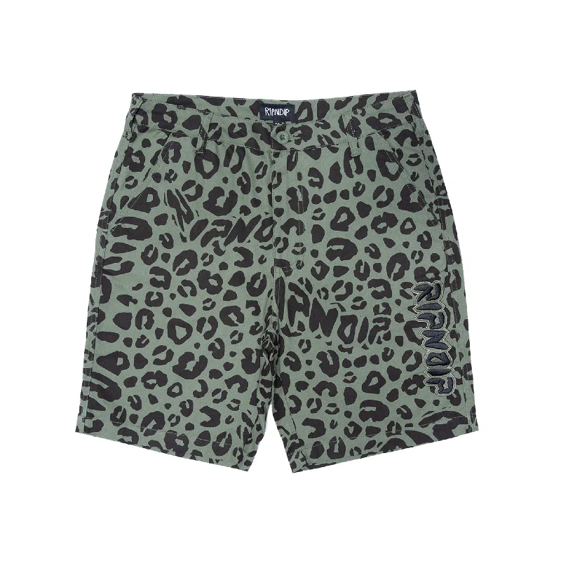 Men's drawstring casual linen shorts for a laid - back summer lookSpotted Cotton Twill Shorts (Olive) Men's drawstring casual linen shorts for a laid - back summer lookSpotted Cotton Twill Shorts (Olive)