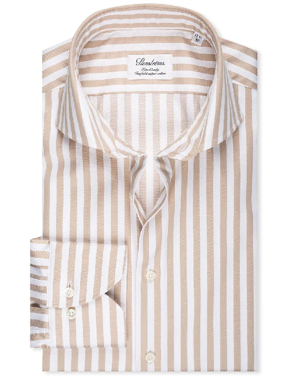 Men's Retro - Style Hawaiian Print Casual Shirts in Bold Patterns for a Tropical VacationBarstripe Shirt Beige Men's Retro - Style Hawaiian Print Casual Shirts in Bold Patterns for a Tropical VacationBarstripe Shirt Beige