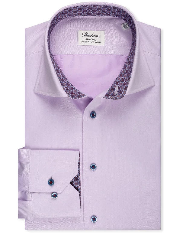 Men's Shearling - Lined Collar Casual Shirts in Brown for a Rustic and Warm AppealFitted Contrast Twill Shirt Lilac Men's Shearling - Lined Collar Casual Shirts in Brown for a Rustic and Warm AppealFitted Contrast Twill Shirt Lilac