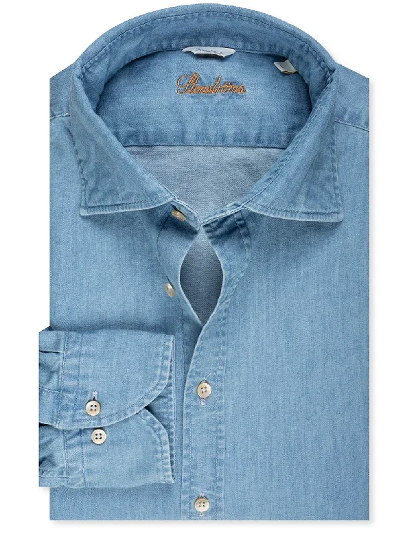 Plus Size Men's Plaid Flannel Casual Shirts in Earth Tones for a Cozy Fall OutfitFitted Washed Denim Shirt Blue Plus Size Men's Plaid Flannel Casual Shirts in Earth Tones for a Cozy Fall OutfitFitted Washed Denim Shirt Blue